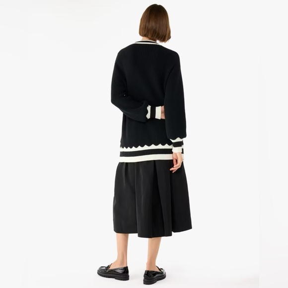 Kate Spade Oversized Logo Cardigan Black & White - Picture 3 of 16